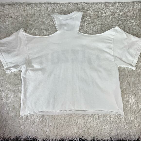 Mizzou White T Cold Shoulder T Shirt Sz Medium - Picture 7 of 7